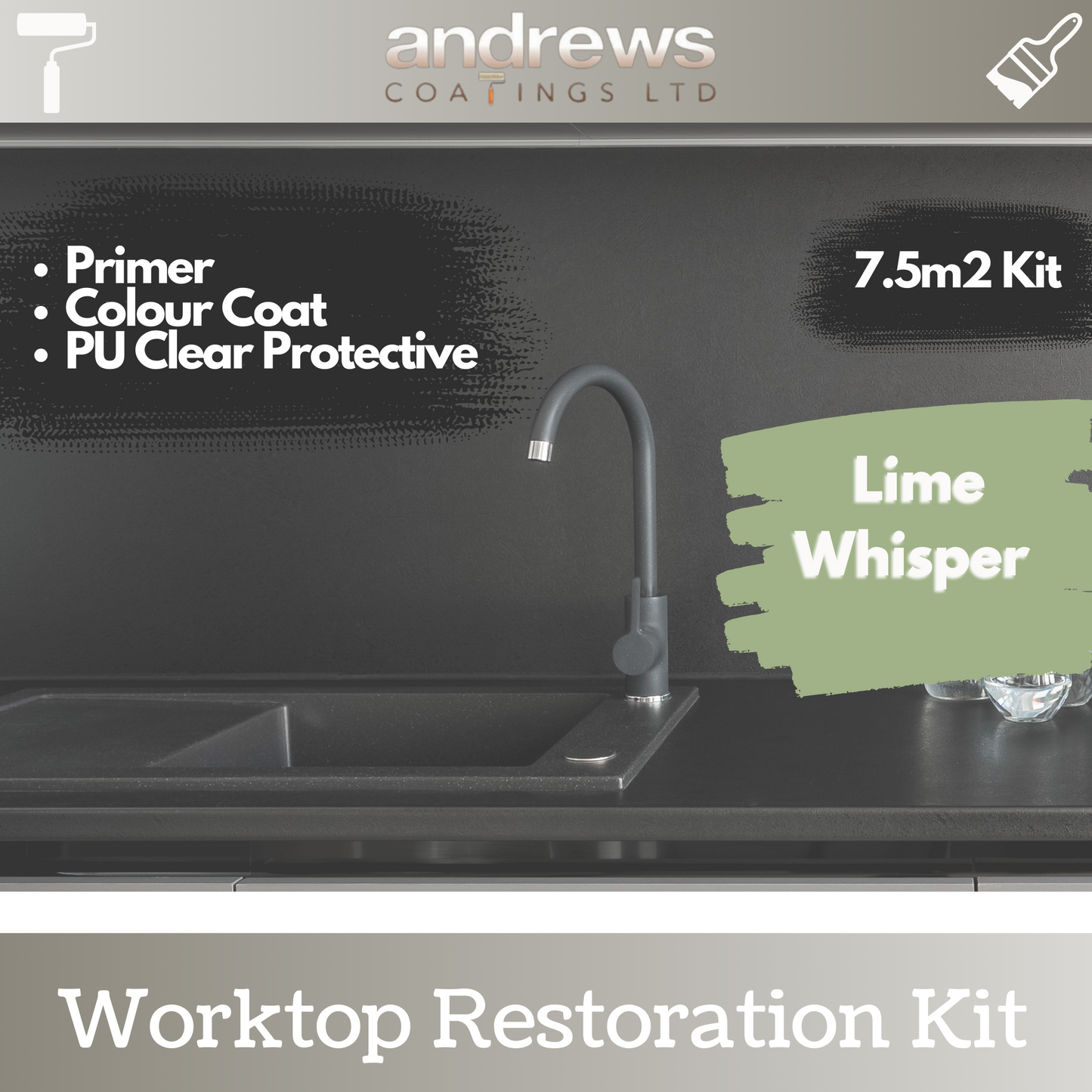 AndCoat Worktop Restoration Kit - Lime Whisper