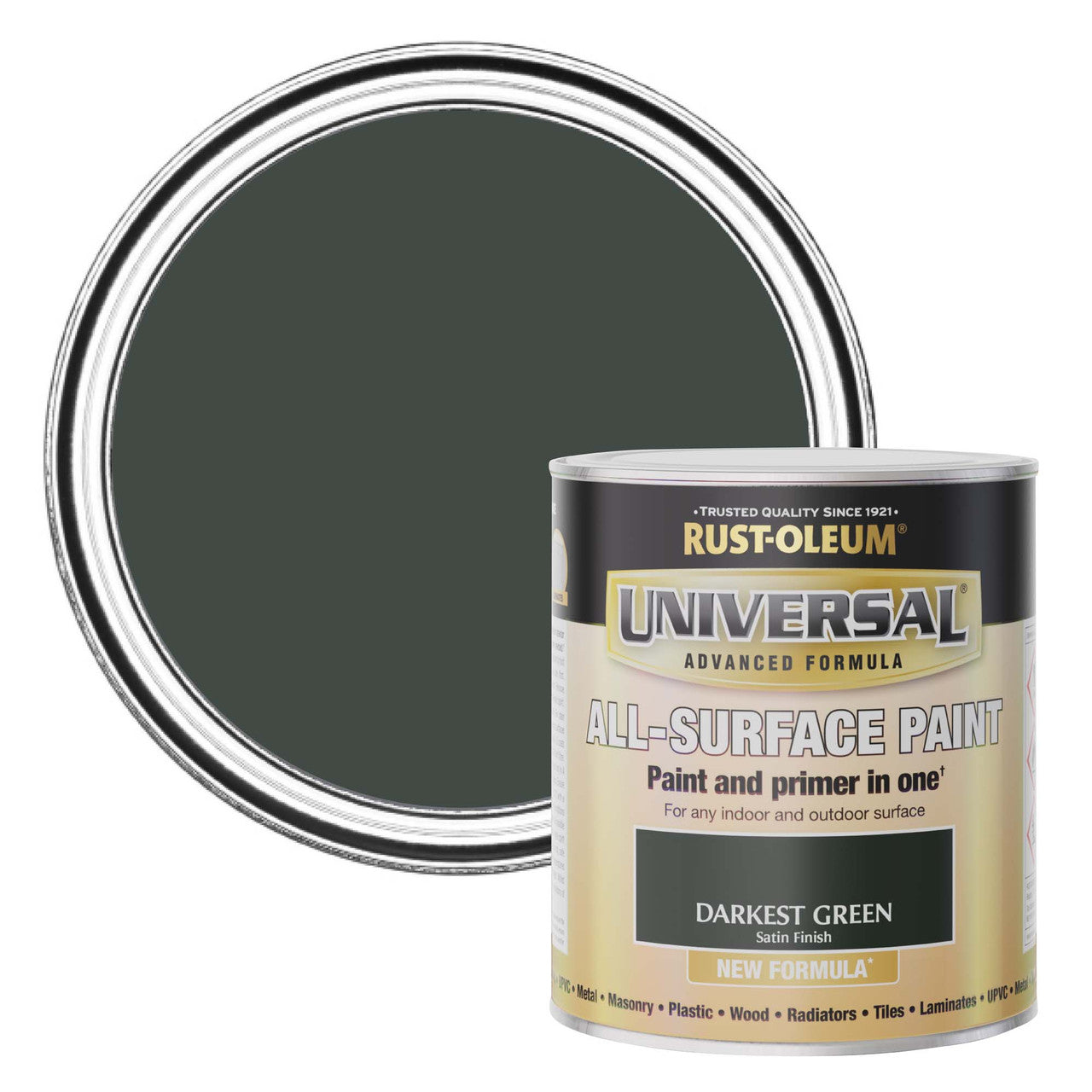 Rust-Oleum Universal All-Surface - Darkest Green Satin - 750ml