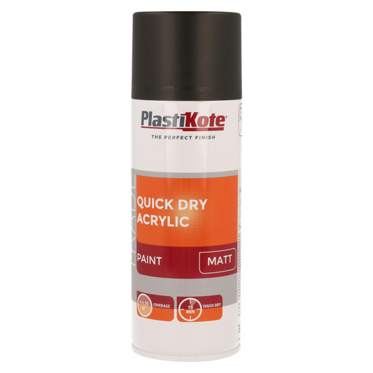 PlastiKote Quick Dry Acrylic Spray - Matt Black