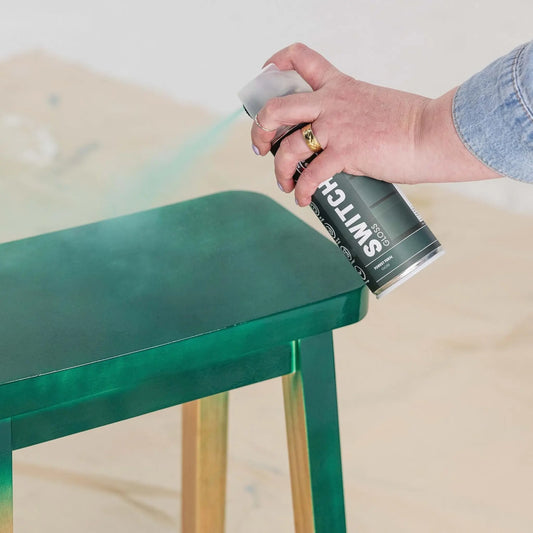 Rust-Oleum Switch Forest Fern Gloss Finish being applied