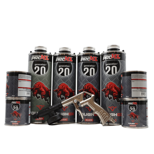 ToughOX Truck Bed Liner Kit - Black (4x1L Kits) + Applicator Gun