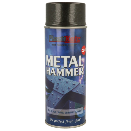 Plastikote Metal Hammer Spray Black - 400ml