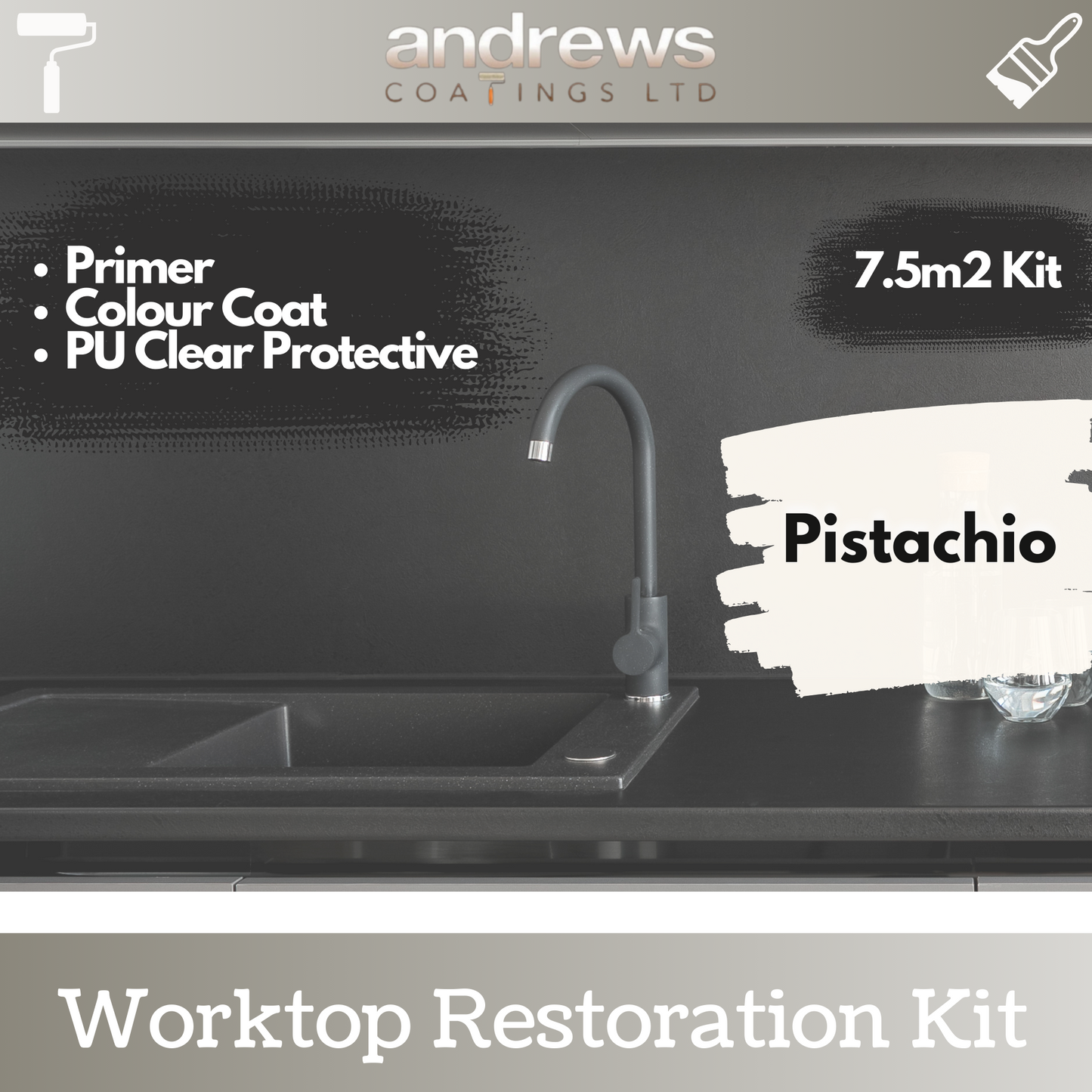 AndCoat Worktop Restoration Kit - Pistachio