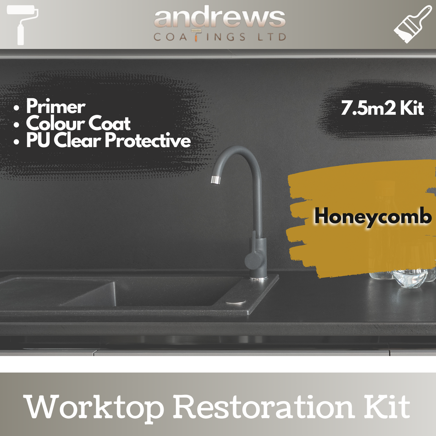 AndCoat Worktop Restoration Kit - Honeycomb