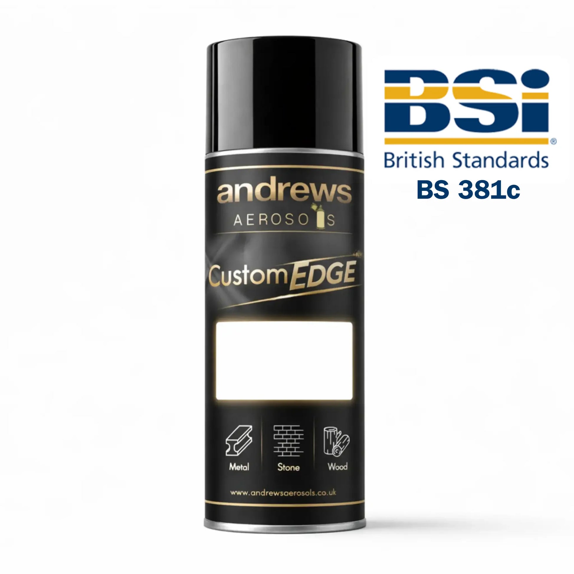 Andrews CustomEdge Aerosols BS 381C on a white background