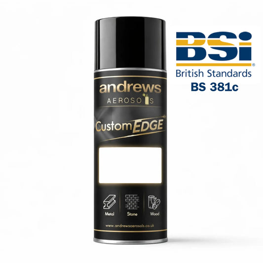 Andrews CustomEdge Aerosols BS 381C on a white background