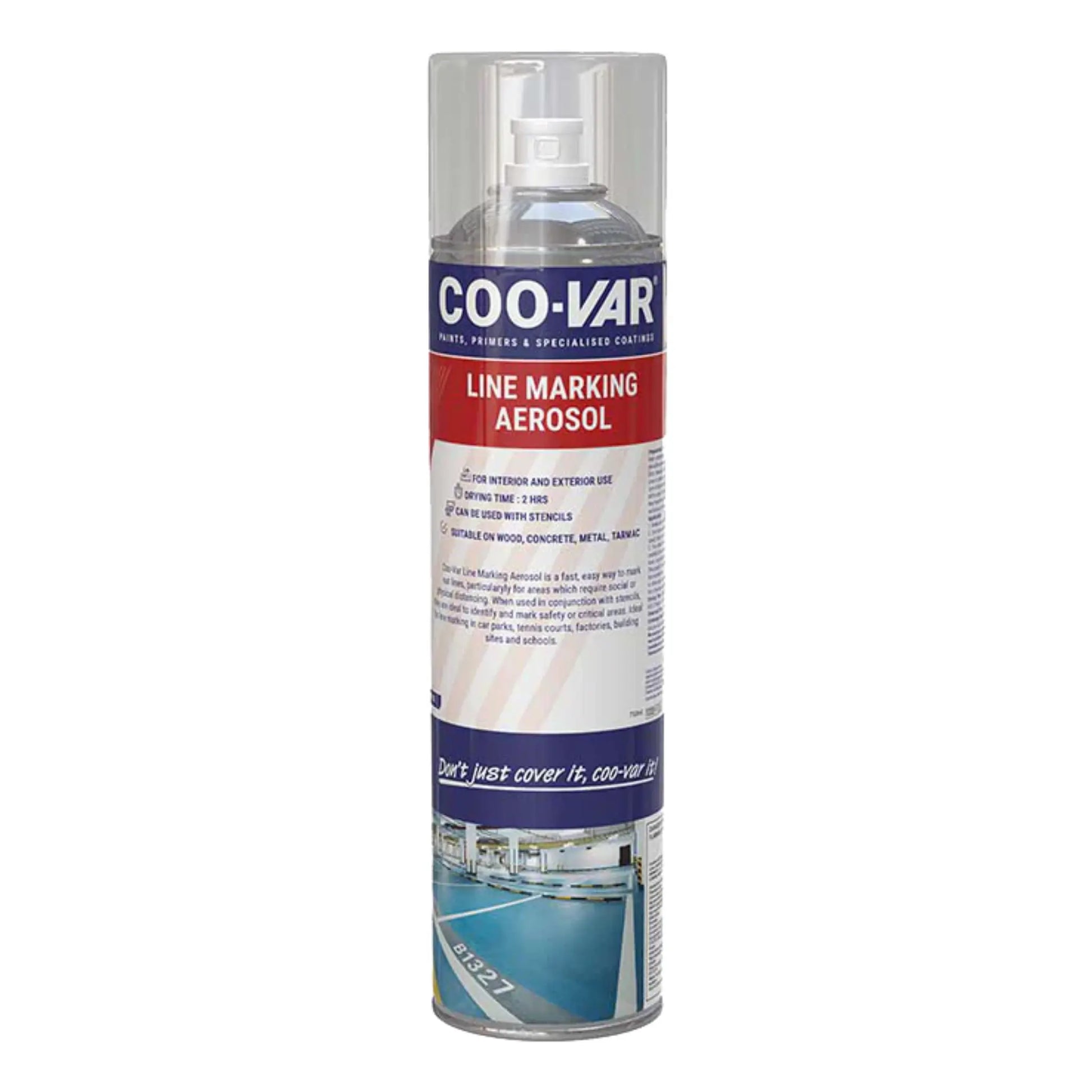 COO-VAR line marking aerosol spray can on a white background