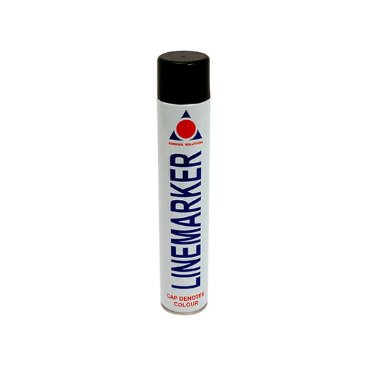 Linemarker spray can with brand logo on a white background
