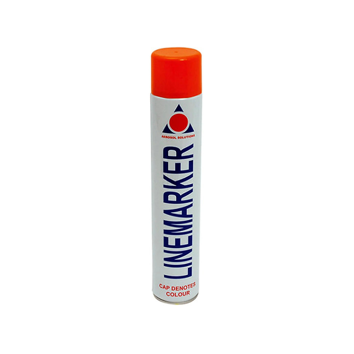 Linemarker can with orange cap on a white background