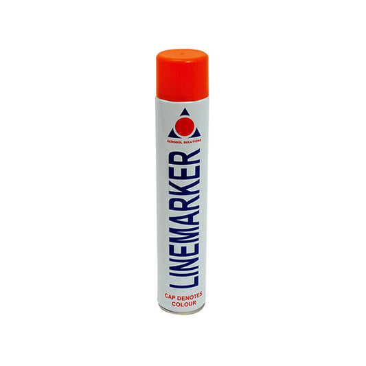 Linemarker can with orange cap on a white background
