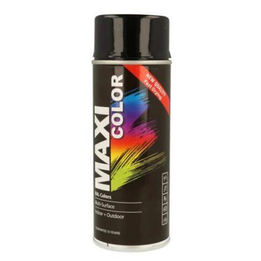 MaxiColor Spray Gloss Deep Black RAL9005 - 400ml