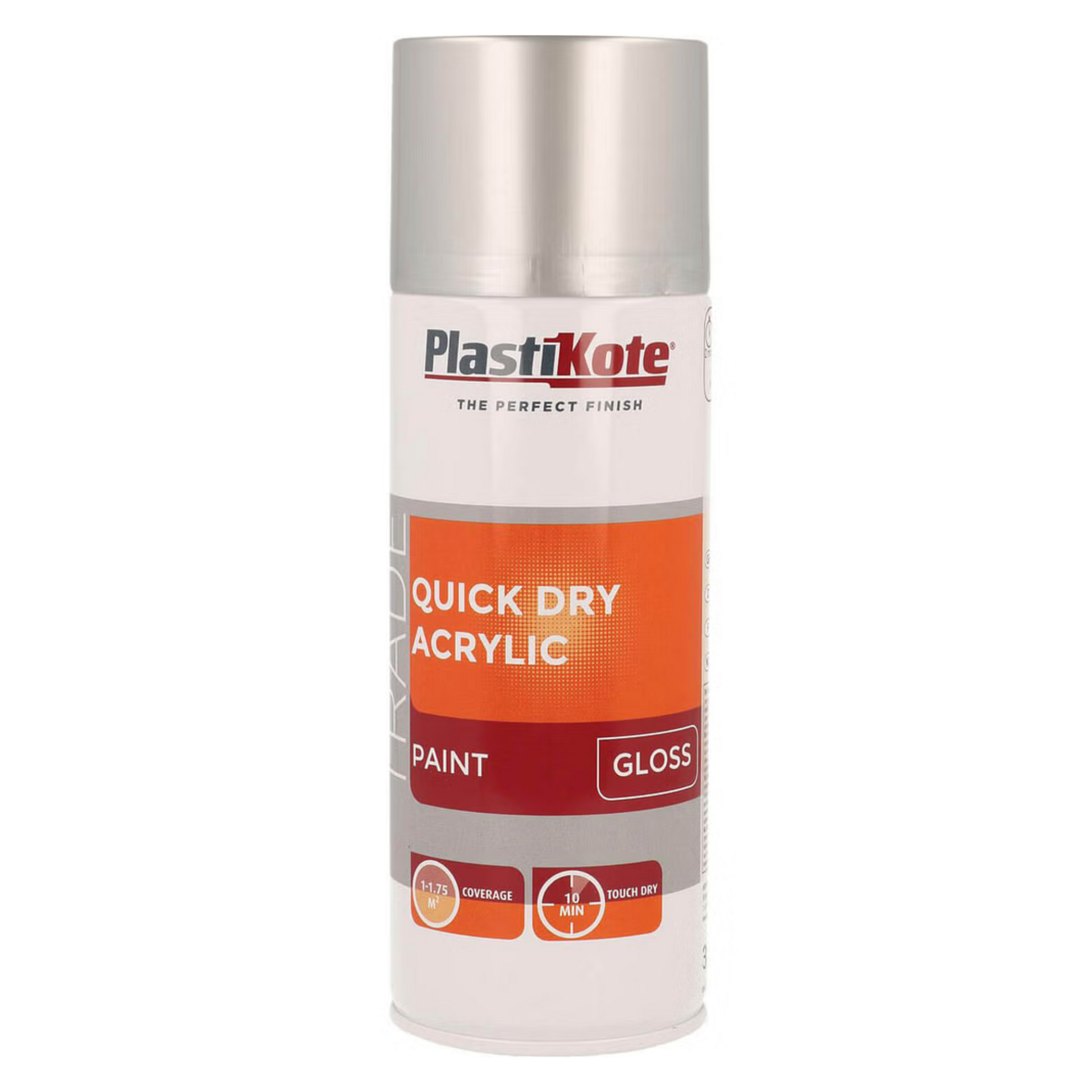 PlastiKote Trade Quick Dry Acrylic Spray Gloss Silver - 400ml – Andrews ...