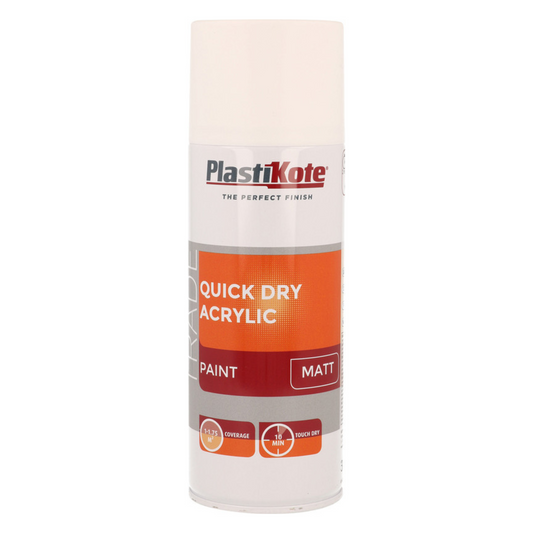 PlastiKote Quick Dry Acrylic Spray Matt White 