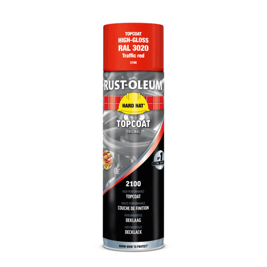 Rust-Oleum 2100 Hard Hat Ral 3020 Traffic Red Gloss Topcoat - 500ml