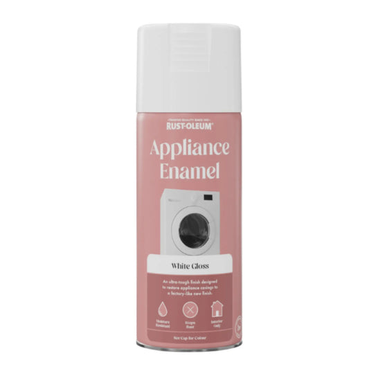 Can of Rust-Oleum Appliance Enamel in White Gloss on a white background