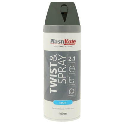 Plastikote Twist & Spray Matt Quartz Grey - 400ml 