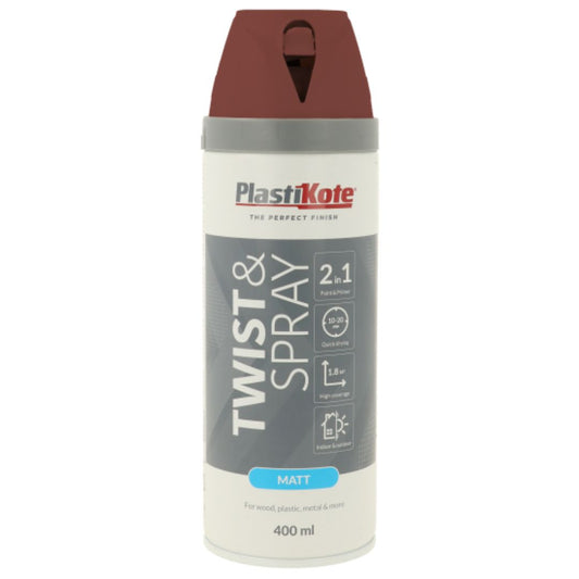 Plastikote Twist & Spray Matt Pantile Red - 400ml