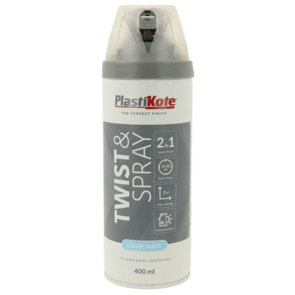 Plastikote Twist & Spray Matt Clear Sealer - 400ml