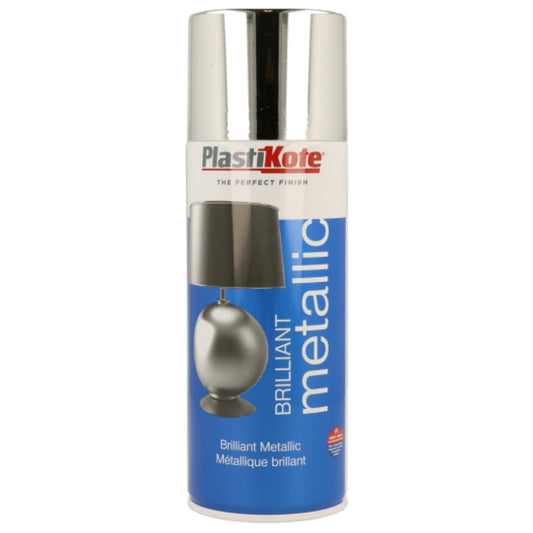 PlastiKote Brilliant Metallic Spray Silver - 400ml