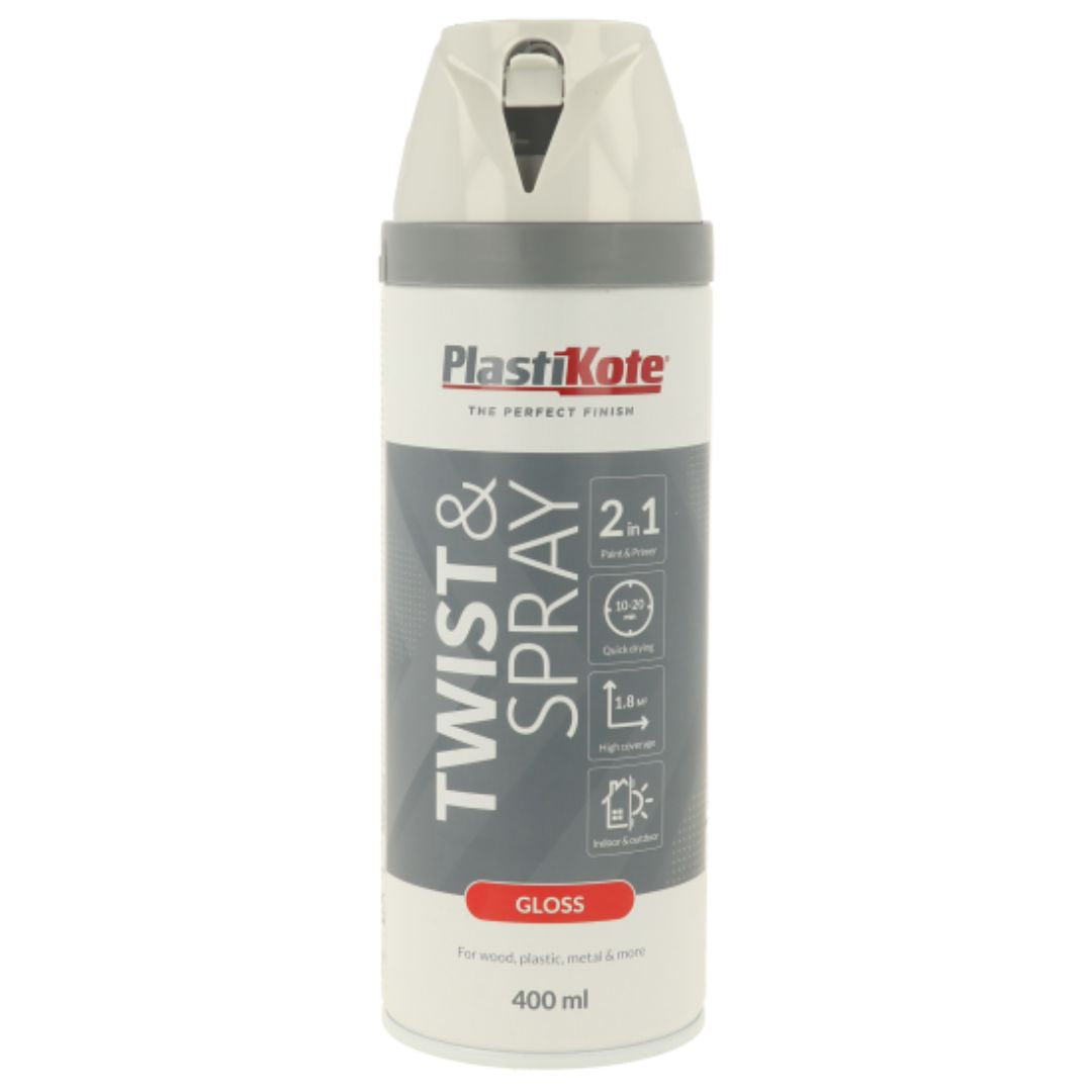 Plastikote Twist & Spray Gloss White - 400ml