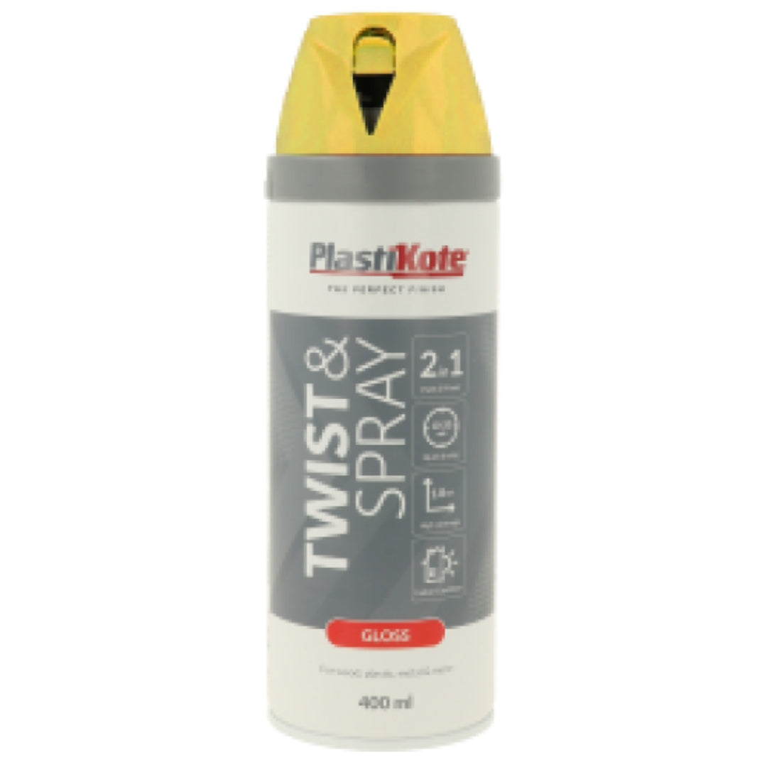 Plastikote Twist & Spray Gloss Yellow - 400ml