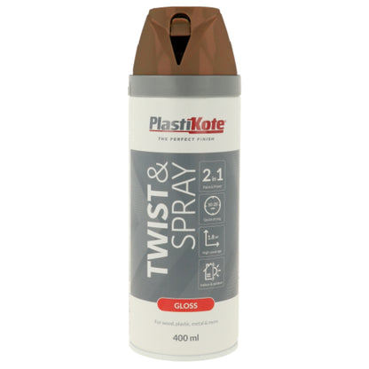 Platikote Twist & Spray Gloss Chestnut Brown - 400ml