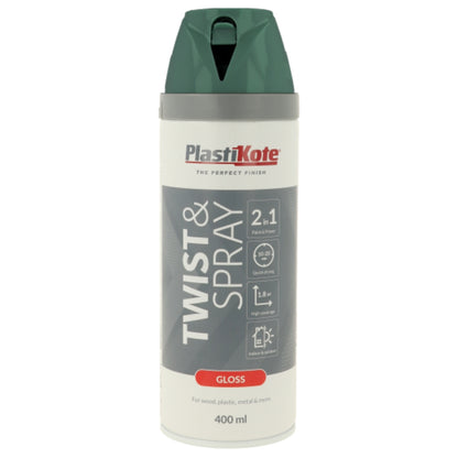 Plastikote Twist & Spray Lawn Green Gloss 400ml