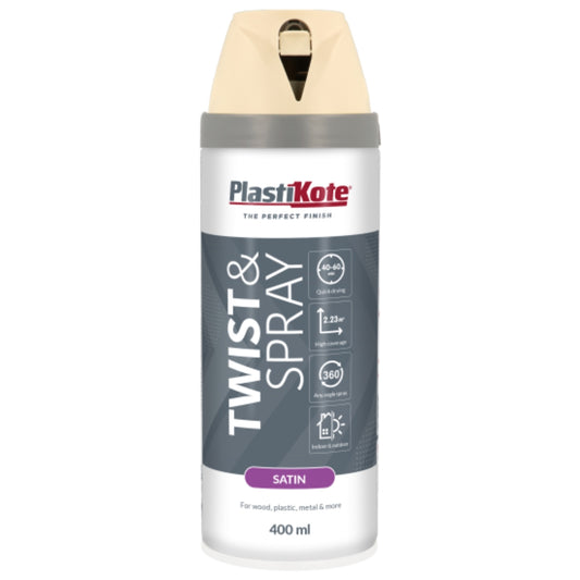 Plastikote Twist & Spray Satin Porcelain - 400ml