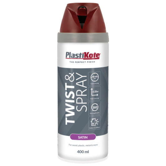 Plastikote Twist & Spray Satin Wine Red - 400ml