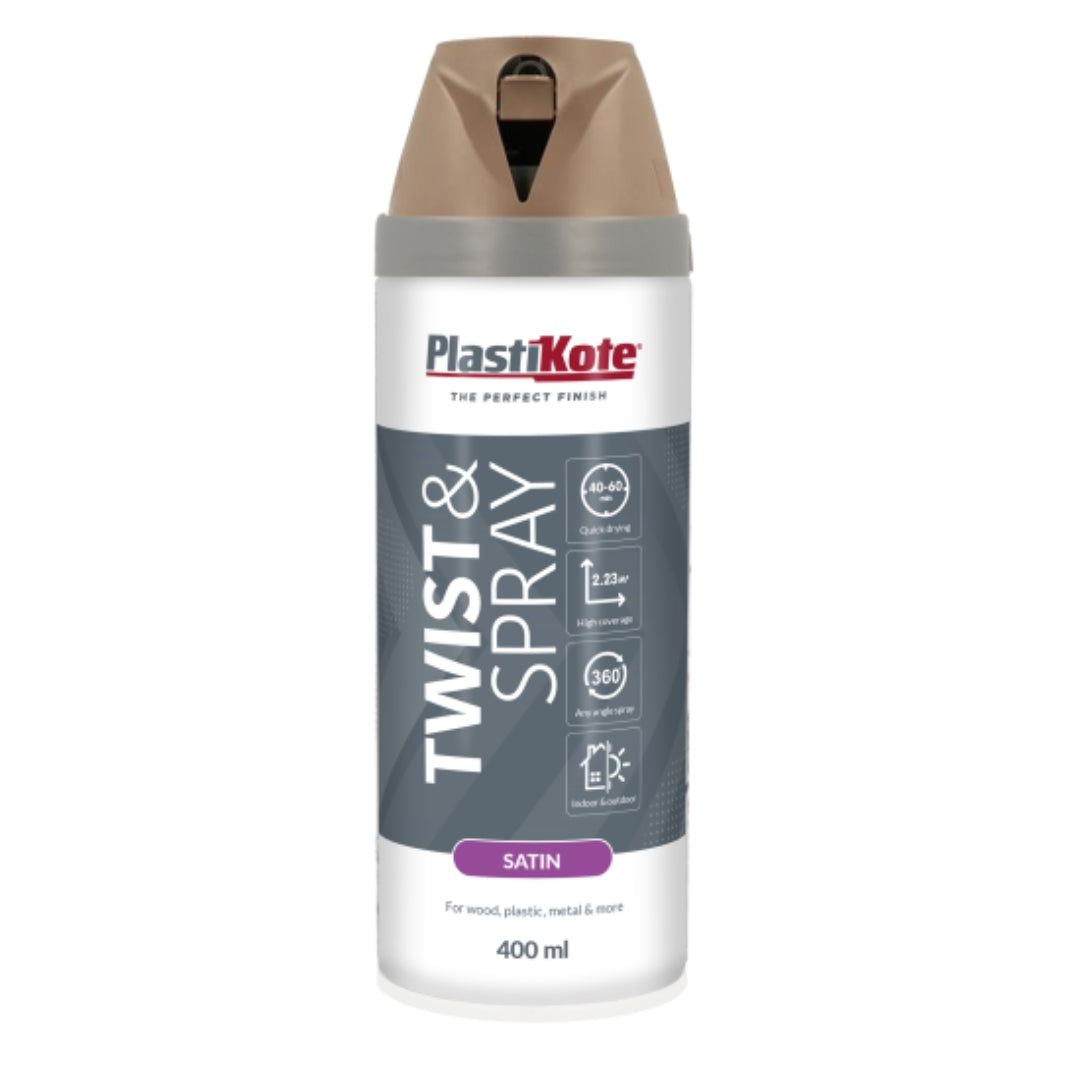 Plastikote Twist & Spray Satin Cappuccino - 400ml 