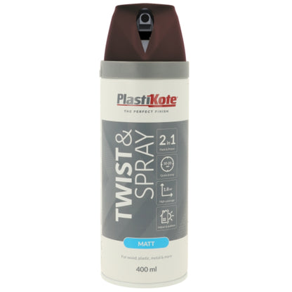 Plasitkote Twist & Spray Matt Chocolate - 00ml