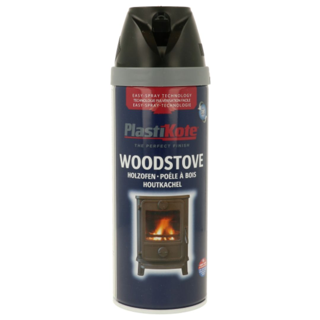 Plastikote Twist & Spray Woodstove Paint Black - 400ml