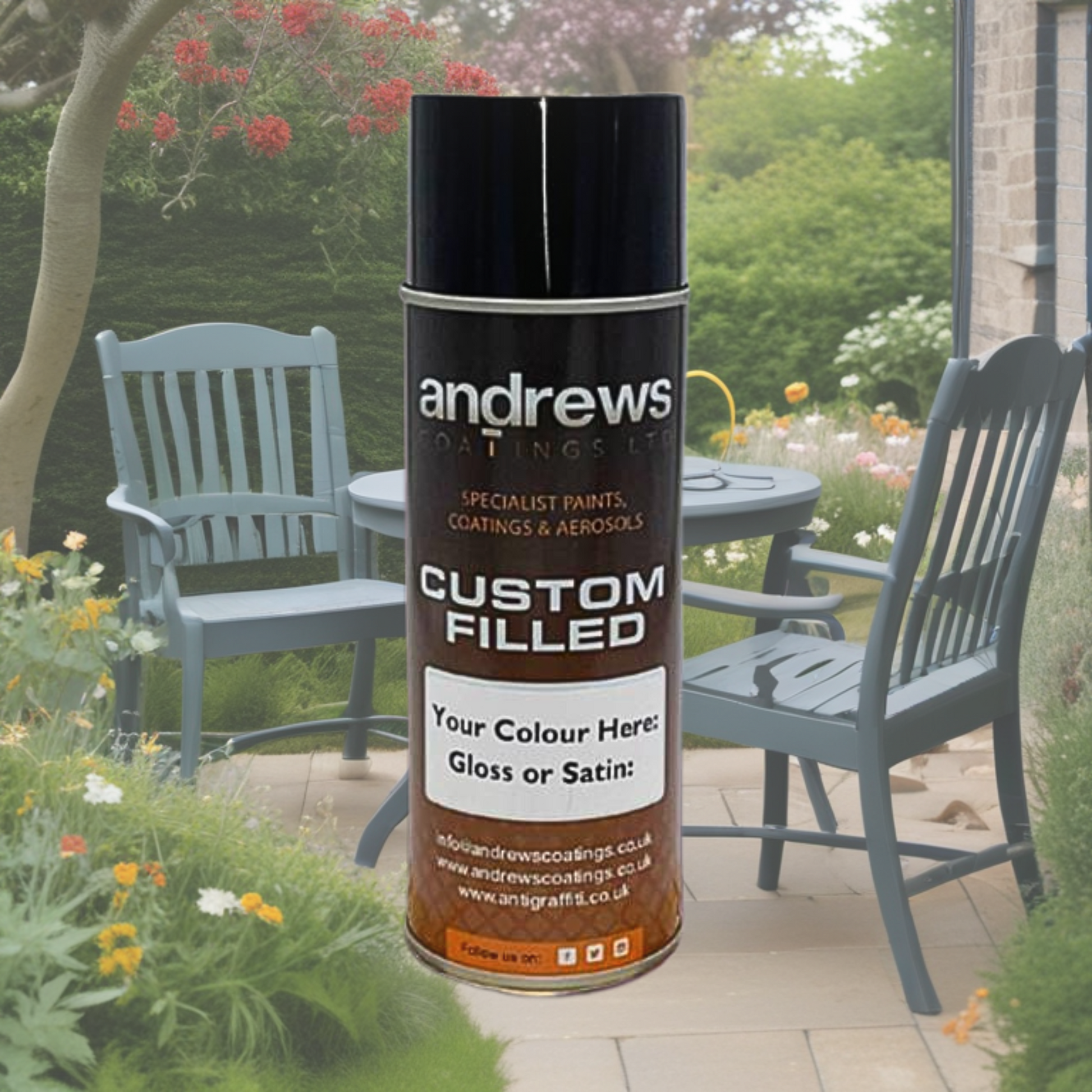 Andrews Custom Filled Garden Aerosol - Chalky Anthracite Match 400ml