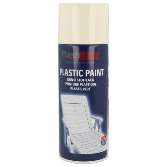 PlastiKote Plastic Paint Spray White Gloss 400ml