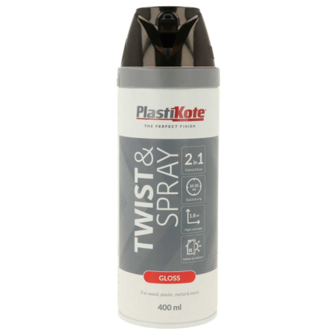 Plastikote Twist & Spray Gloss Black - 400ml