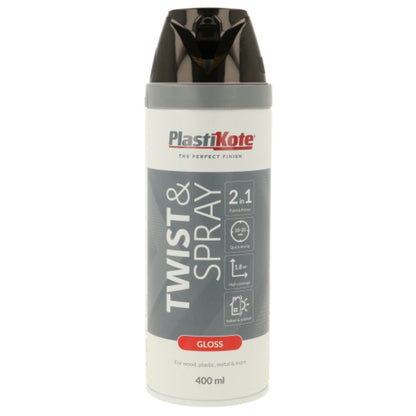 Plastikote Twist & Spray Gloss Black - 400ml