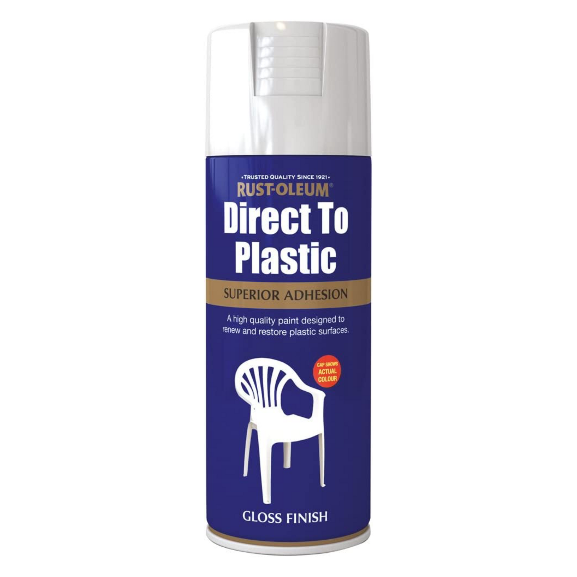 Rust Oleum Direct to Plastic Aerosol Gloss White 400ml Andrews