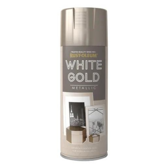 Rustoleum metallic spray  white gold